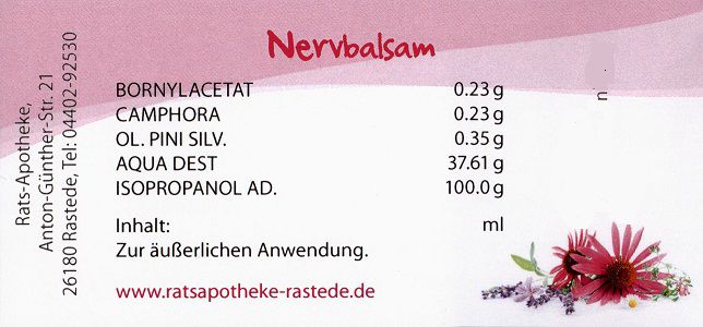 Nervbalsam 1000ml mit Tropfeinsatz